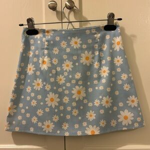 Light blue daisy mini skirt